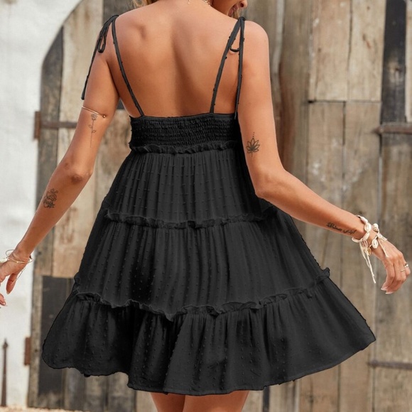 Boho Swiss dot frill trim cami mini dress - Picture 14 of 16